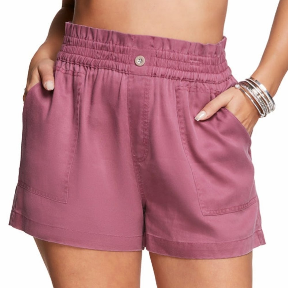 Womens Jessica Simpson Marylynn Paperbag Wait Short / Crushed Berry Plus Size 3x